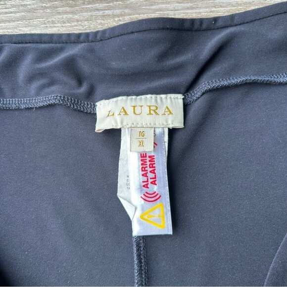 Laura Navy Colour Jersey Wide Leg Pants - Picture 4 of 9